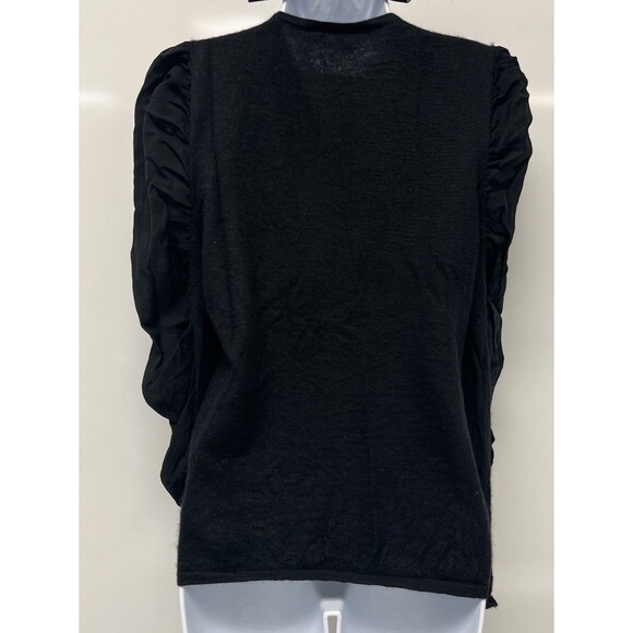 Neiman Marcus The Cashmere Collection Black Silk Long Sleeve (L) Career Classy - Picture 5 of 15